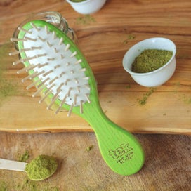 Listing 3 of 4 for Small Oval Ash Wood Purse Brush - Tek in Black, Green, Light Blue, Lime, Natu...