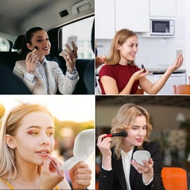 Listing 6 of 7 for Pocket Mirror with Light, 1X/10X Magnification LED Compact Travel Makeup Mirr