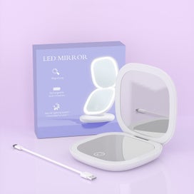 Listing 7 of 7 for Pocket Mirror with Light, 1X/10X Magnification LED Compact Travel Makeup Mirr