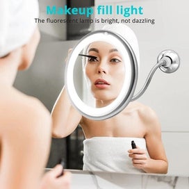 Listing 3 of 9 for Flexible 10x Magnifying Mirror with Light Settings - Makeup Mirror with Sucti
