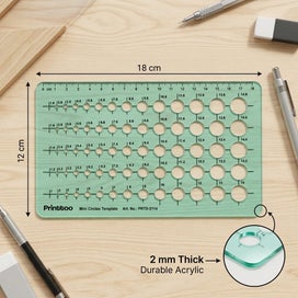 Listing 2 of 7 for Printtoo Reusable Mini Circle Template Drawing Stencil with 70 Multi-Circles