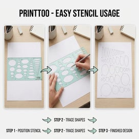 Listing 5 of 7 for Printtoo Transparent Ellipse Template Stencil, 2mm Green Acrylic Geometry