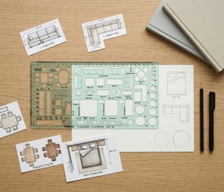 Listing 5 of 6 for Printtoo Interior Design Furniture Template Stencil for House Plan Drafting