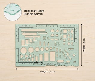 Listing 2 of 6 for Printtoo NATO Drawing Template (Map Marking Symbols),Transparent Acrylic Stencil