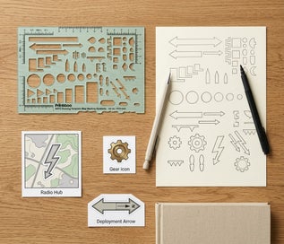 Listing 5 of 6 for Printtoo NATO Drawing Template (Map Marking Symbols),Transparent Acrylic Stencil
