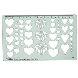 Listing 4 of 7 for Printtoo Heart Shape Template Ruler, 2 mm Transparent Acrylic Drawing Stencil