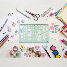 Listing 6 of 7 for Printtoo Heart Shape Template Ruler, 2 mm Transparent Acrylic Drawing Stencil