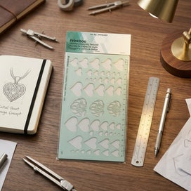 Listing 7 of 7 for Printtoo Heart Shape Template Ruler, 2 mm Transparent Acrylic Drawing Stencil