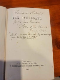 Listing 5 of 5 for RARE 1887 1st Ed “Man Overboard” INSCRIBED by Author Samuel T. Heard – Assn Copy