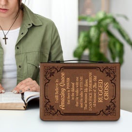 Listing 5 of 13 for Bible Cover Case Bag for Men Women PU Leather Bible Carrying Case with Handle