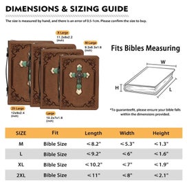 Listing 8 of 13 for Bible Cover Case Bag for Men Women PU Leather Bible Carrying Case with Handle