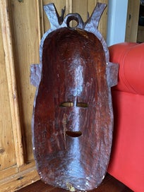 Listing 2 of 2 for 90cm Handcarved Vintage African Decorative Wooden Artwork (MAASAI MASK)