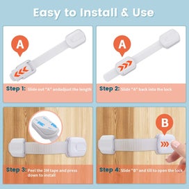Listing 5 of 9 for 6 Pack Baby Safety Straps Locks, Multi-Use Childproofing Baby Proofing Cabine