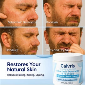 Listing 2 of 11 for 2pcs Calvris Seborrheic Dermatitis & Psoriasis Treatment Cream Beard Recovery...