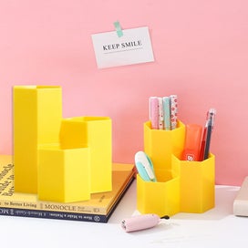 Listing 2 of 6 for Aktudy 3 Lattices Makeup Brush Storage Box Cosmetics Pen Holder Organizer (Gr