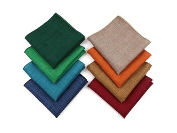 Listing 3 of 10 for Soft Solid Color Men's Cotton Pocket Square Accessories