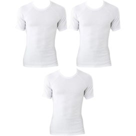 Listing 1 of 5 for 3 Pack Bonds Aircel Thermal Short Sleeve Tee Mens T-Shirt White Raglan Waffle...