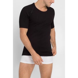 Listing 3 of 5 for 3 Pack Bonds Aircel Thermal Short Sleeve Tee Mens T-Shirt Black Raglan Waffle...