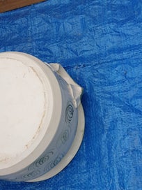 Listing 7 of 13 for Cute Stoneware Pot with Lid & Handles ( Hand made)