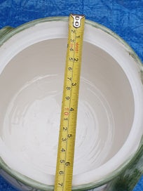 Listing 11 of 13 for Cute Stoneware Pot with Lid & Handles ( Hand made)