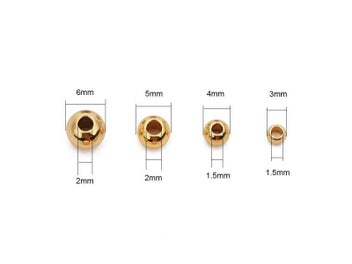 Listing 4 of 10 for 20/50pcs Round Stainless Steel Spacer Beads For Jewelry Making