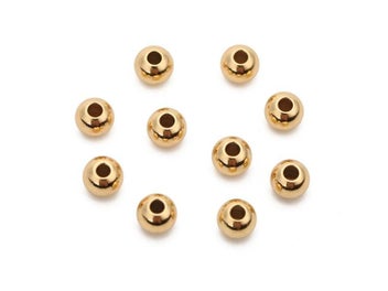 Listing 7 of 10 for 20/50pcs Round Stainless Steel Spacer Beads For Jewelry Making