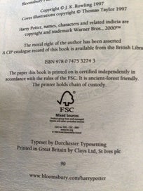 Listing 10 of 16 for Harry Potter Full Set, GB only Prints,Bloomsbury, 1st Eds, Original Art.