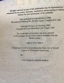 Listing 11 of 16 for Harry Potter Full Set, GB only Prints,Bloomsbury, 1st Eds, Original Art.