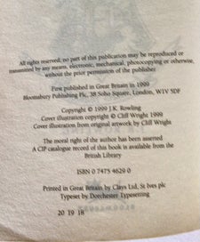 Listing 12 of 16 for Harry Potter Full Set, GB only Prints,Bloomsbury, 1st Eds, Original Art.