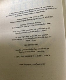 Listing 13 of 16 for Harry Potter Full Set, GB only Prints,Bloomsbury, 1st Eds, Original Art.