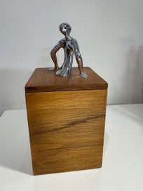 Listing 3 of 10 for Mukul Goyal of India - Out Box - Teak Chrome Brass Trinket Box