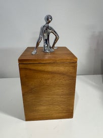Listing 4 of 10 for Mukul Goyal of India - Out Box - Teak Chrome Brass Trinket Box