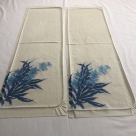 Listing 2 of 14 for Vintage Woven Japanese Silk Floral Fabric Pieces X2 Kimono Panels