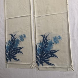 Listing 6 of 14 for Vintage Woven Japanese Silk Floral Fabric Pieces X2 Kimono Panels