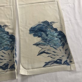 Listing 10 of 14 for Vintage Woven Japanese Silk Floral Fabric Pieces X2 Kimono Panels