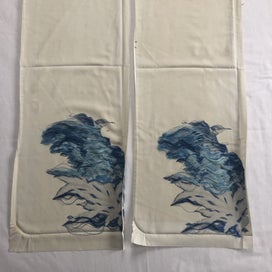 Listing 11 of 14 for Vintage Woven Japanese Silk Floral Fabric Pieces X2 Kimono Panels