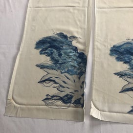 Listing 13 of 14 for Vintage Woven Japanese Silk Floral Fabric Pieces X2 Kimono Panels