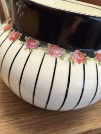 Listing 3 of 5 for A fabulous CRESCENT large vintage Jug; tiny rosebuds and stripes !