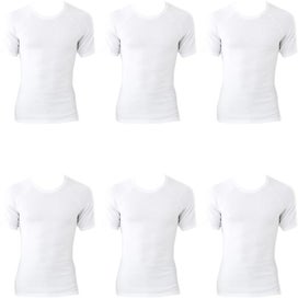 Listing 1 of 5 for 6 Pack Bonds Aircel Thermal Short Sleeve Tee Mens T-Shirt White Raglan Waffle...