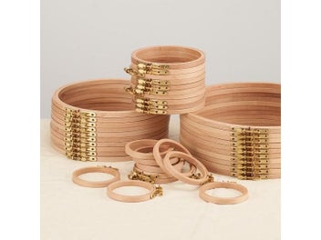 Listing 3 of 10 for 4-12inches Beech Wooden Embroidery Hoops Set For Sewing Craft