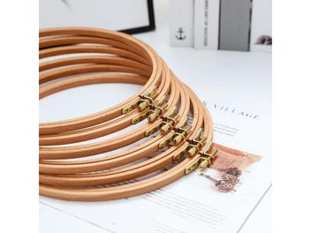 Listing 4 of 10 for 4-12inches Beech Wooden Embroidery Hoops Set For Sewing Craft