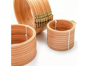 Listing 6 of 10 for 4-12inches Beech Wooden Embroidery Hoops Set For Sewing Craft
