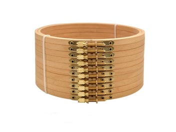 Listing 7 of 10 for 4-12inches Beech Wooden Embroidery Hoops Set For Sewing Craft