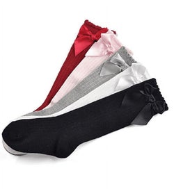 Listing 7 of 7 for 5 Pairs Baby Kids Cotton Soft Breathable Knee-High Over Calf Socks Infant New