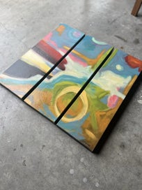 Listing 3 of 7 for To The Sea - abstract triptych painting by Stu Duval