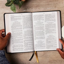 Listing 4 of 6 for KJV Bible, Giant Print ­Thinline Bible, Vintage ­Series, Leathersoft, Brown