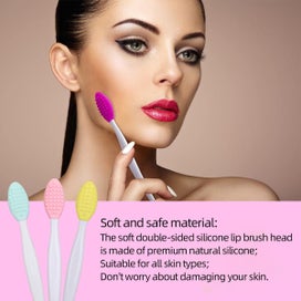 Listing 3 of 5 for 2PC Double-Sided Silicone Exfoliating Lip Brush Soft Cleaning Tool for Lips N