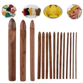 Listing 3 of 9 for 15Pcs Wooden Crochet Hooks Ergonomic Crochet Hook Set Inline Crochet Hooks Ki