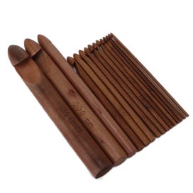 Listing 6 of 9 for 15Pcs Wooden Crochet Hooks Ergonomic Crochet Hook Set Inline Crochet Hooks Ki