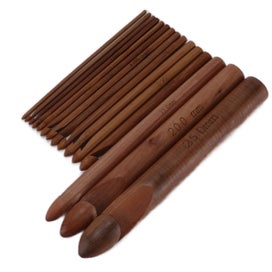 Listing 9 of 9 for 15Pcs Wooden Crochet Hooks Ergonomic Crochet Hook Set Inline Crochet Hooks Ki